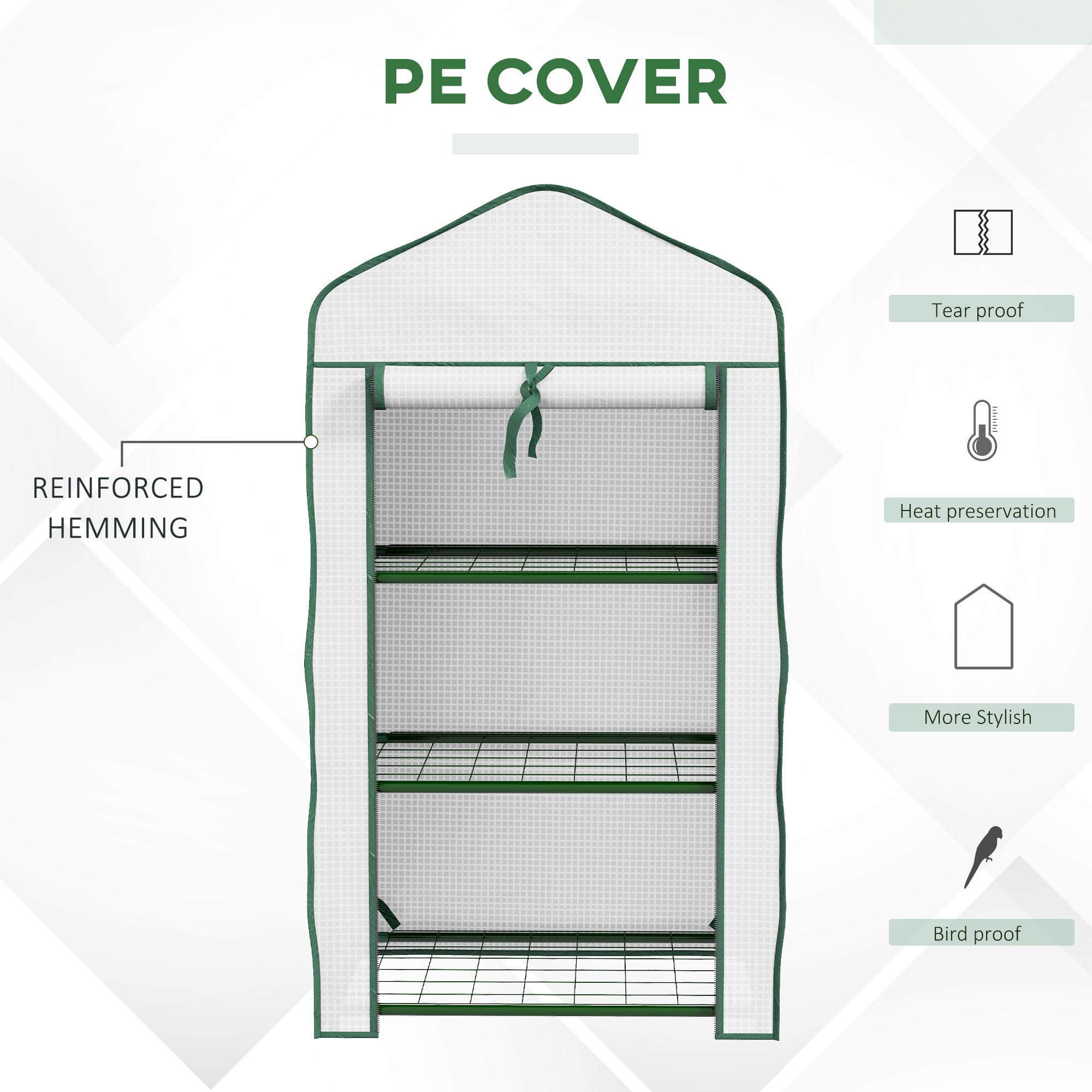 Outsunny Three-Tier Mini Greenhouse - White - anydaydirect