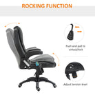 HOMCOM Executive Office Chair with Massage and Heat, High Back PU Leather Massage Office Chair with Adjustable Height, Black - anydaydirect