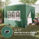 Outsunny 3 x 3m Pop-Up Gazebo Shelter, with Accessories - Dark Green - anydaydirect