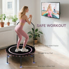 SPORTNOW 40" Foldable Fitness Trampoline Rebounder with Handle, Pink - anydaydirect