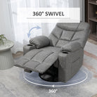 HOMCOM Thick Padded Faux Leather Recliner Armchair - Light Grey - anydaydirect