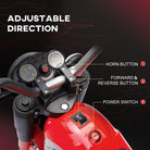 HOMCOM Kids Electric Motorcycle Ride-On Toy 3-Wheels Battery Powered Motorbike Rechargeable 6V w/ Horn Headlights for 18 - 36 Months Red - anydaydirect