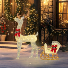 Outsunny 170 LED Light Reindeer and Sleigh Christmas Decoration - anydaydirect