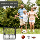 HOMCOM Angle Adjustable Double Sided Rebounder Net Training Aid Target Soccer Goal Kickback For Football, Baseball, Basketball - 75L x 75W cm - anydaydirect
