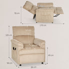 HOMCOM Corduroy Electric Massage Recliner - Brown - anydaydirect