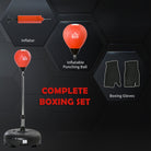 HOMCOM Punching Bag with Stand, 132-158cm Adjustable Height, for Teens, Red/Black - anydaydirect