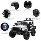 HOMCOM 12V Battery-powered 2 Motors Kids Electric Ride On Car Truck Off-road Toy w/ Parental Remote Control Horn Lights for 3-6 Years Old - anydaydirect