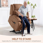 HOMCOM Power Lift Recliner Chair with Massage, Overstuffed Lift Chair for Elderly with Footrest, Remote and Side Pocket, Brown - anydaydirect