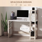 HOMCOM Computer Desk with 3 Tier Storage Shelves on Left or Right, 120cm Writing Table for Home Office, Study, Bedroom, White and Oak - anydaydirect