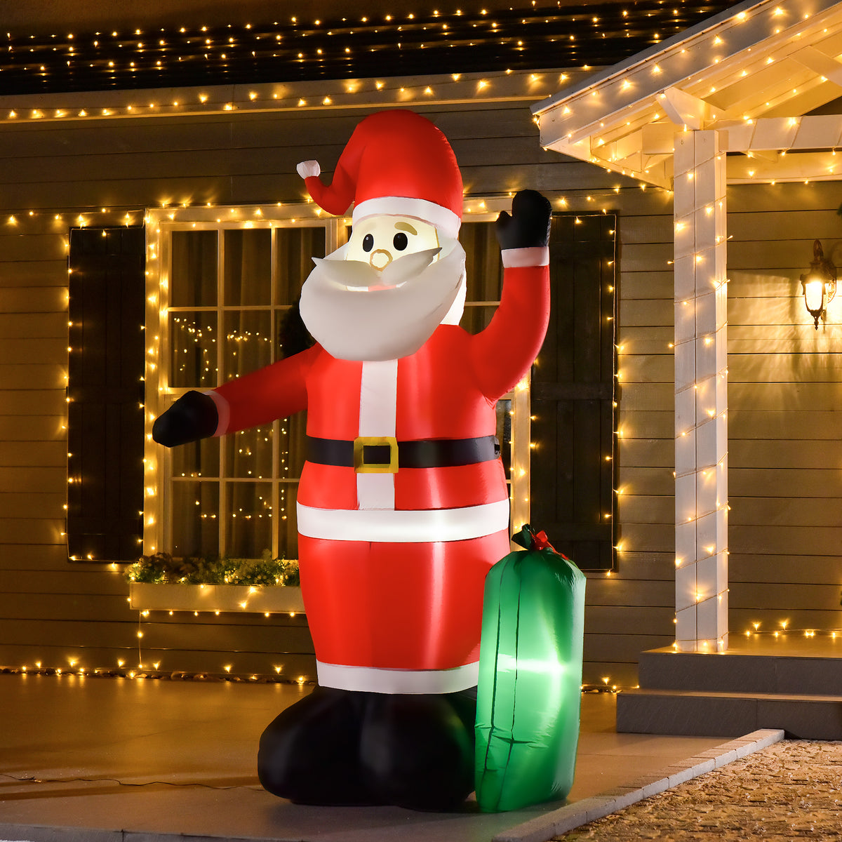 HOMCOM Inflatable 2.4m Santa Claus - anydaydirect