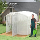 Outsunny Polytunnel Greenhouse Walk-in Grow House with UV-resistant PE Cover, Door and Galvanised Steel Frame, 2 x 2 x 2m, White - anydaydirect
