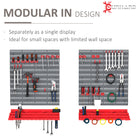 DURHAND 54 Pcs On-Wall Tool Equipment Holding Pegboard Home DIY Garage Organiser DIY w/ 50 Pegs 2 Shelves - anydaydirect