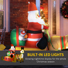 HOMCOM Inflatable Santa, Polyester, 122H cm-Multicolour - anydaydirect