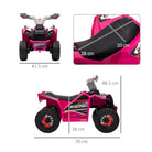 HOMCOM 6V Electric Quad Bike for Toddlers, Wear-Resistant Wheels, Forward and Backward Function, Pink - anydaydirect
