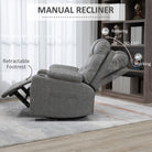 HOMCOM Thick Padded Faux Leather Recliner Armchair - Light Grey - anydaydirect