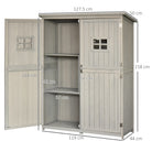 Outsunny Wooden Garden Shed Tool Storage Outsunny Wooden Garden Shed w/ Two Windows, Tool Storage Cabinet, 127.5L x 50W x 164H cm, Grey - anydaydirect
