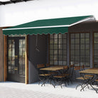 Outsunny Awning Canopy Manual Retractable Porch Sun Shade Shelter 3 x 2m Green - anydaydirect