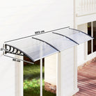 Outsunny Front Door Canopy, Outdoor Awning, Rain Shelter, 303 x 96cm , Clear - anydaydirect