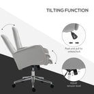 Vinsetto Linen Computer Chair with Armrest, Modern Swivel Chair with Adjustable Height, Light Grey - anydaydirect