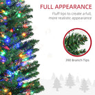 HOMCOM 6' Artificial Prelit Christmas Trees Holiday Décor with Colourful LED Lights, Pencil Shape, Steel Base - anydaydirect