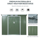 Outsunny Pend Garden Storage Shed w/ Foundation Double Door Ventilation Window Sloped Roof Equipment Tool Storage 213 x 130 x 173 cm - anydaydirect