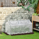 Outsunny Mini Greenhouse Portable Flower Planter Tomato Vegetable House for Garden Backyard with Zipper 120 x 60 x 60 cm, White - anydaydirect
