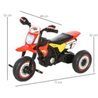 HOMCOM Toddlers 3-Wheel PP Ride On Pedal Trike w/ Music, Front Light, Racing-style for Kids aged 18-36 months, Red - anydaydirect
