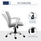 Vinsetto Office Chair Linen Swivel Computer Desk Chair Home Study Task Chair with Wheels, Arm, Adjustable Height, Light Grey - anydaydirect