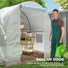Outsunny Reinforced Walk in Polytunnel Greenhouse with Roll Up Zipped Door Windows, Galvanised Steel Frame, 2 x 2.5m - anydaydirect
