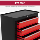 HOMCOM 5-Drawer Tool Chest with Wheels, Steel Lockable Tool Storage Cabinet with Handle, 2 Keys for Garage, Workshop, Red - anydaydirect
