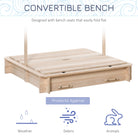 Outsunny Kids Wooden Sand Pit with Lids Children Sandbox Height Adjustable Canopy for Garden, Convertible Bench Seat Outdoor Backyard Playset, Blue and White Canopy - anydaydirect