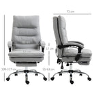 Vinsetto Office Chair, Ergonomic Desk Chair with 6-Point Vibration Massage and Back Heating, Microfibre Computer Gaming Chair with 135° Reclining Back and Footrest, Grey - anydaydirect