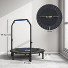 HOMCOM 45" Foldable Mini Fitness Trampoline, with Adjustable Foam Handle, Blue - anydaydirect
