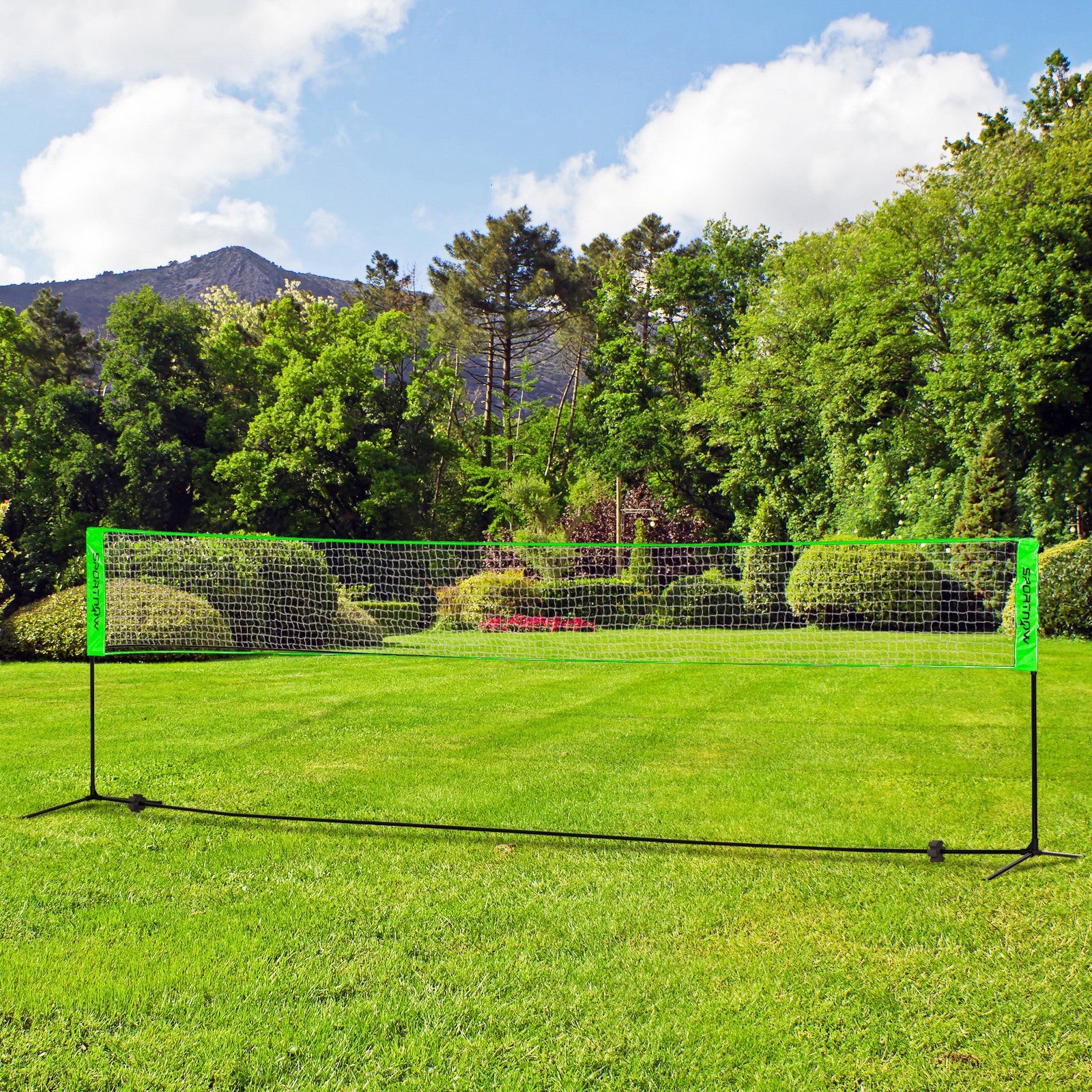 SPORTNOW Badminton Net Set, Height Adjustable Net for Pickleball, Volleyball, Badminton, with 3 Shuttlecocks, 4 Rackets - anydaydirect