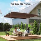 Outsunny Retractable Pergola Cover, 2.55 x 2.5 m Replacement Canopy Fabric for 3 x 3 m Frame, Roof Top Only, Brown - anydaydirect