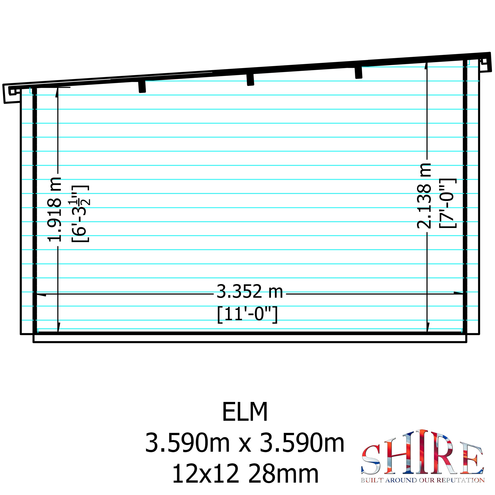 Shire Elm 12x12 Log Cabin