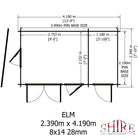 Shire Elm 8x14 Log Cabin