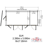 Shire Elm 8x17 Log Cabin