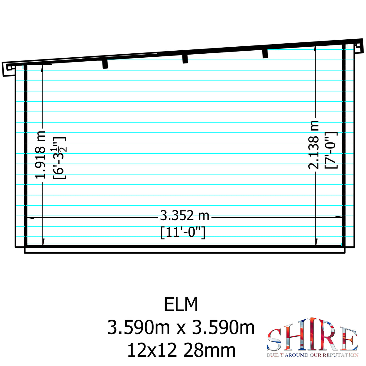 Shire Elm 12x12 Log Cabin
