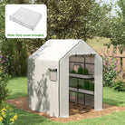 Outsunny Greenhouse Cover Replacement Walk-in PE Hot House Cover with Roll-up Door and Windows, 140 x 143 x 190cm, White - anydaydirect