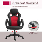 Vinsetto Office Chair Faux Leather Swivel Computer Desk Chair for Home Office with Wheels Armrests Black - anydaydirect