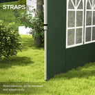 Outsunny Gazebo Side Panels, Sides Replacement with Window for 3x3(m) or 3x4m Pop Up Gazebo, 2 Pack, Green - anydaydirect