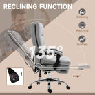 Vinsetto Office Chair, Ergonomic Desk Chair with 6-Point Vibration Massage and Back Heating, Microfibre Computer Gaming Chair with 135° Reclining Back and Footrest, Grey - anydaydirect