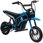 HOMCOM 24V Electric Motorbike with Twist Grip Throttle, Music, Horn, 12" Pneumatic Tyres, 16km/h Max Speed - Blue - anydaydirect