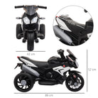 HOMCOM Kids' Motorbike Trike: 6V Battery-Powered Steel Ride-On, Safe & Thrilling, Jet Black - anydaydirect