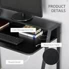 HOMCOM Writing Desk Computer Table Home Office PC Laptop Workstation Storage Shelf 84L x 45W cm Black - anydaydirect
