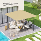 Outsunny 3 x 3(m) Gazebo Canopy Replacement Cover, Garden Gazebo Roof Replacement with Drain Holes, Water Resistant PVC Coating, 370g/?, UPF30+, TOP COVER ONLY, Beige - anydaydirect