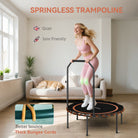 SPORTNOW 40" Foldable Fitness Trampoline Rebounder with Handle, Orange - anydaydirect