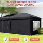 Outsunny 3 x 6m Pop-Up Gazebo, with Curtain Walls and Windows - Grey - anydaydirect