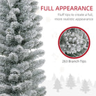 HOMCOM 5ft Artificial Pencil Christmas Tree with 263 Snow Flocked Tips, Metal Base, Realistic Xmas Tree - anydaydirect